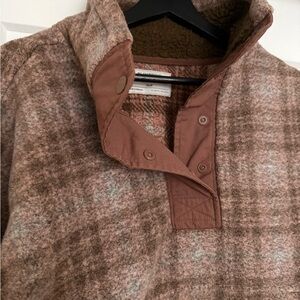 Women’s Brown Plaid fleece sweater